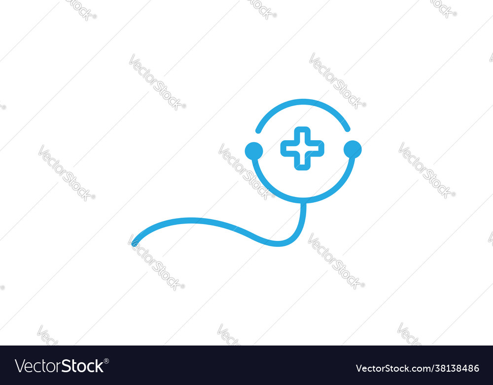 Lines medical cross with heart check logo icon Vector Image