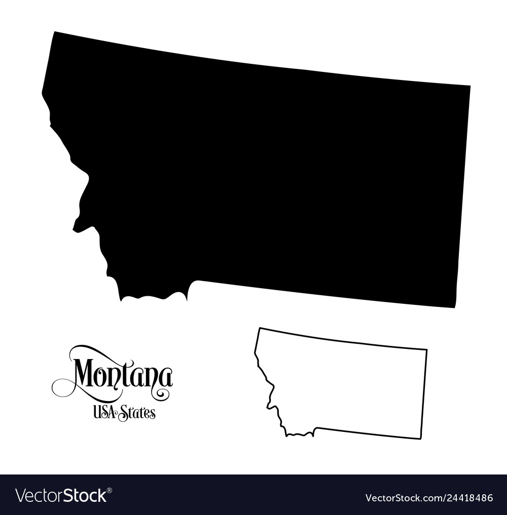 Montana Map - White Background