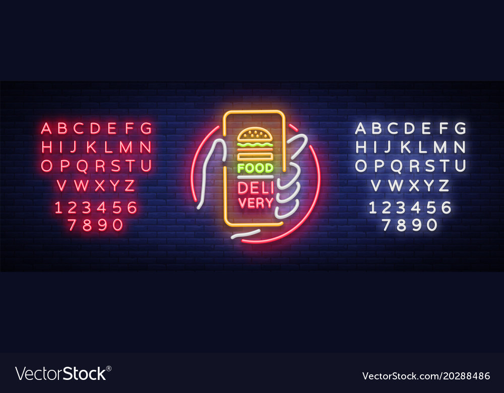 Neon Food Delivery Smartphone