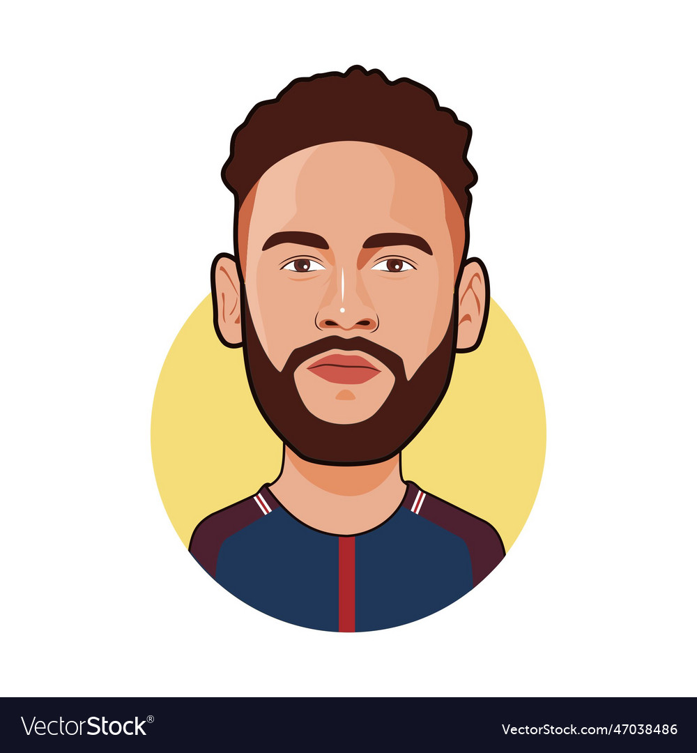 Neymar jr brazilian professional footballer Vector Image