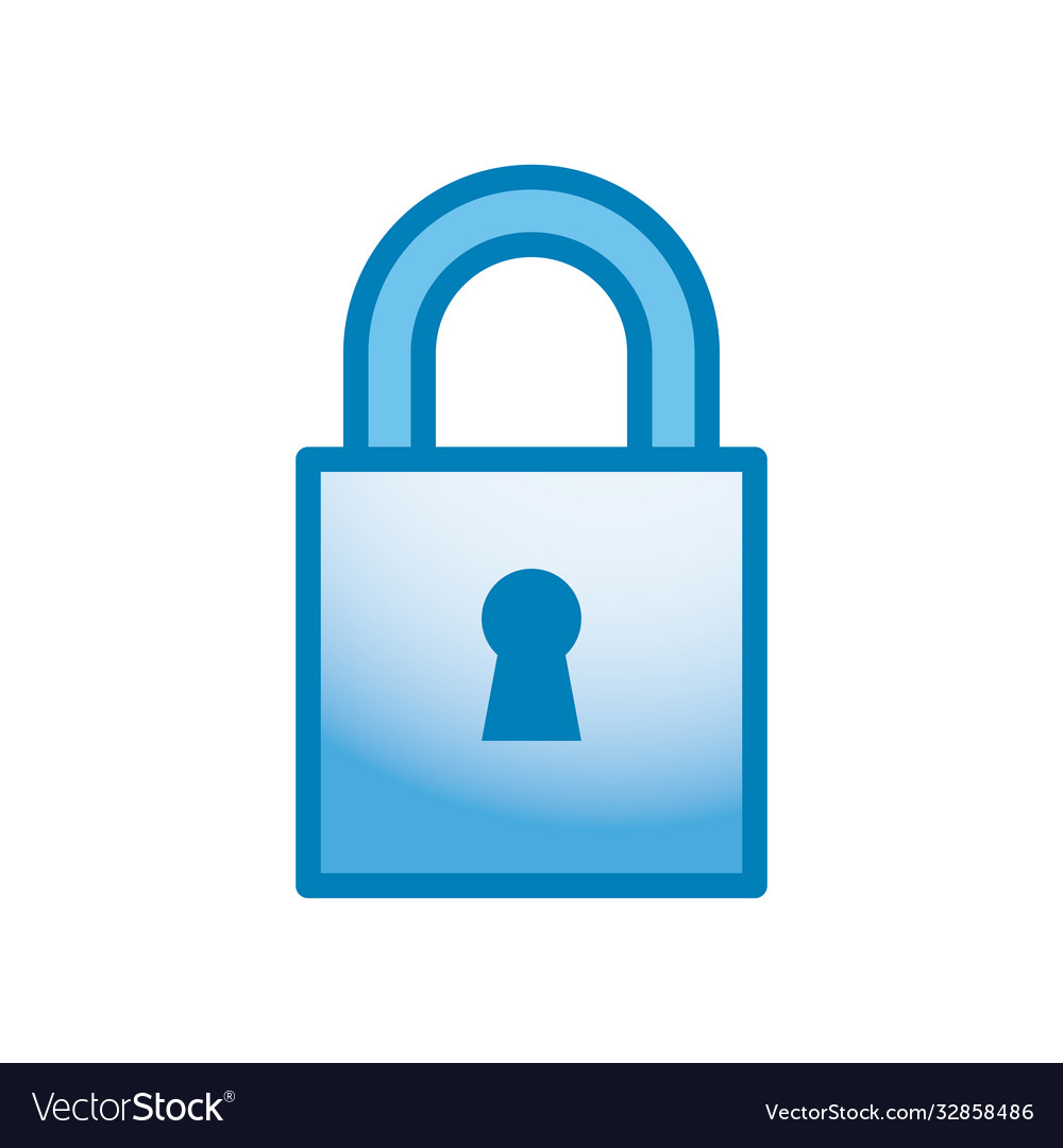 Padlock line and gradient style icon design