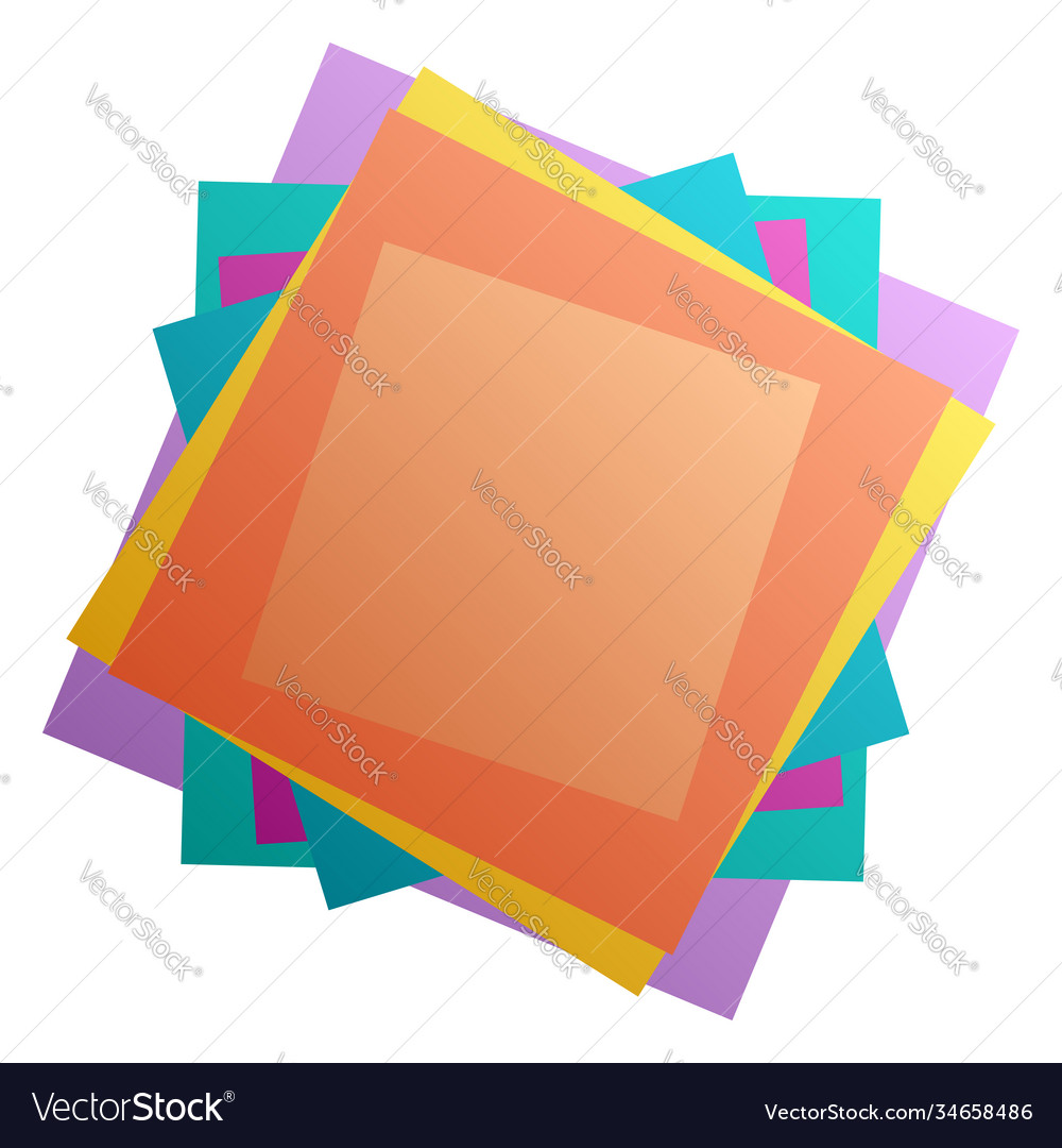 Random rotated overlapping chaotic squares vector image Random rotated overlapping chaotic squares