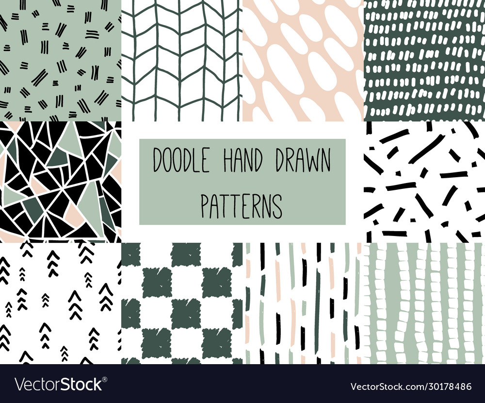 Set simple minimalistic seamless patterns