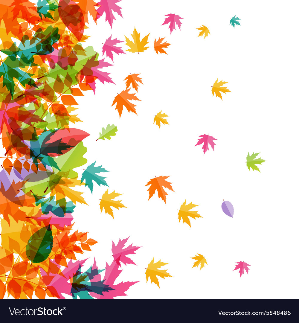 Shiny autumn natural leaves background Royalty Free Vector