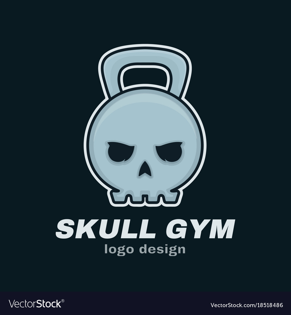 Skull weight kettlebell modern style Royalty Free Vector