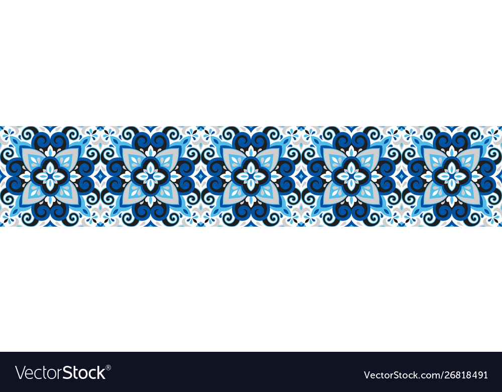 Azulejos tile seamless pattern Royalty Free Vector Image