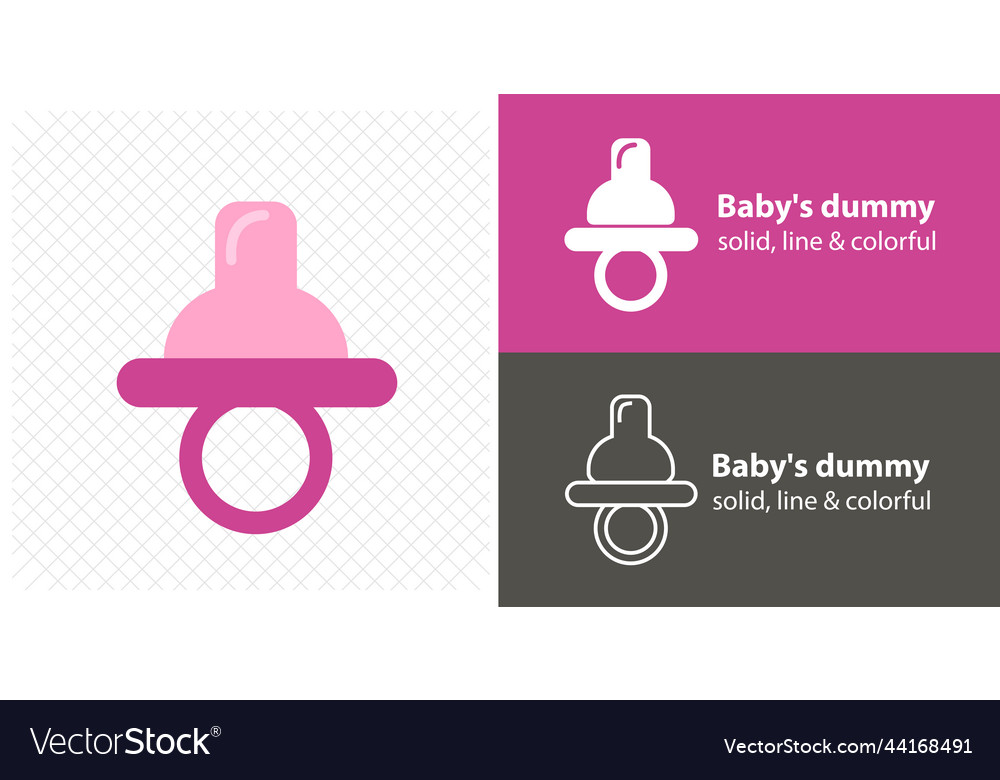 Baby dummy isolated flat dummy line icon Vector Image