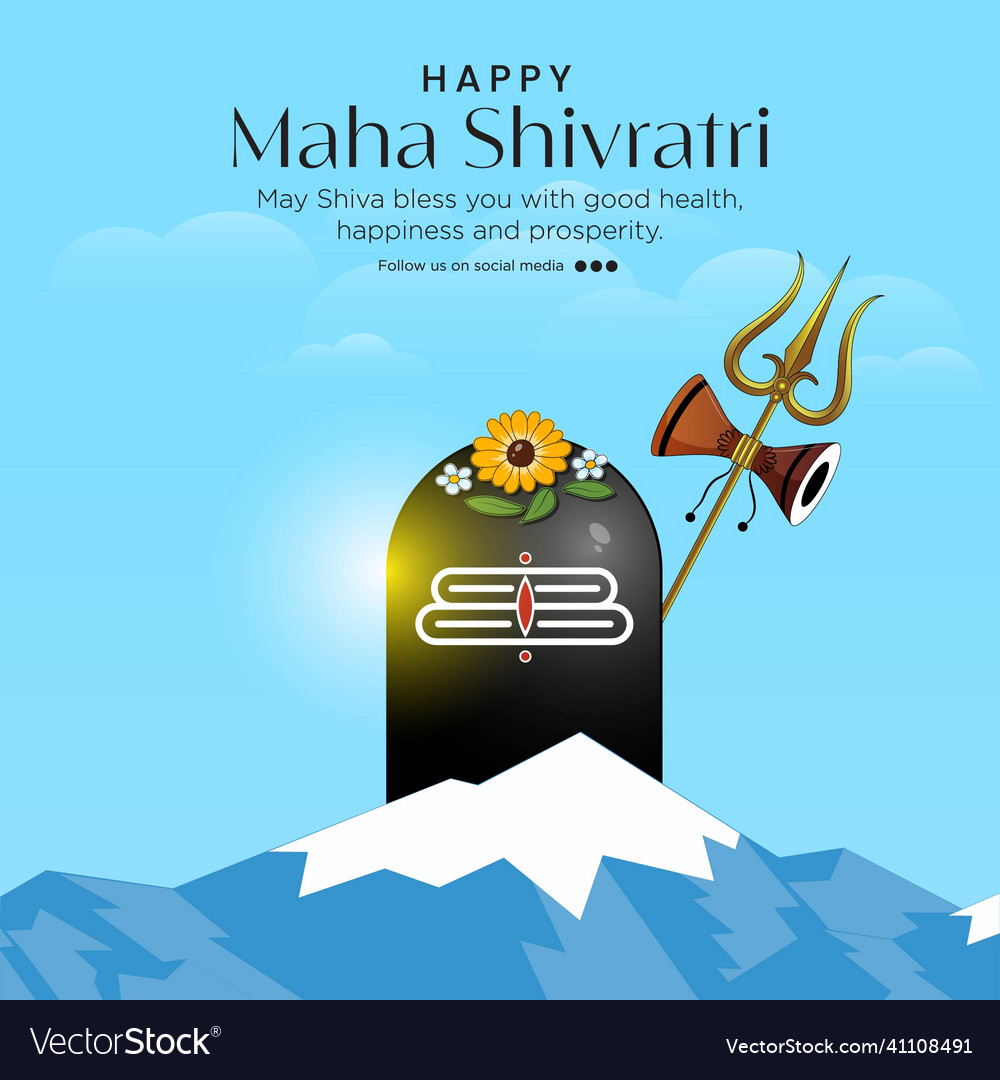 Banner design of happy maha shivratri Royalty Free Vector