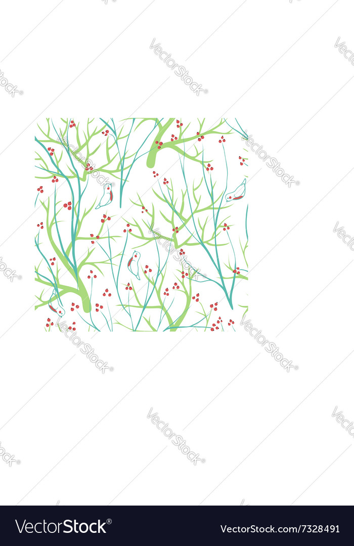 Berries branch seamless ornament