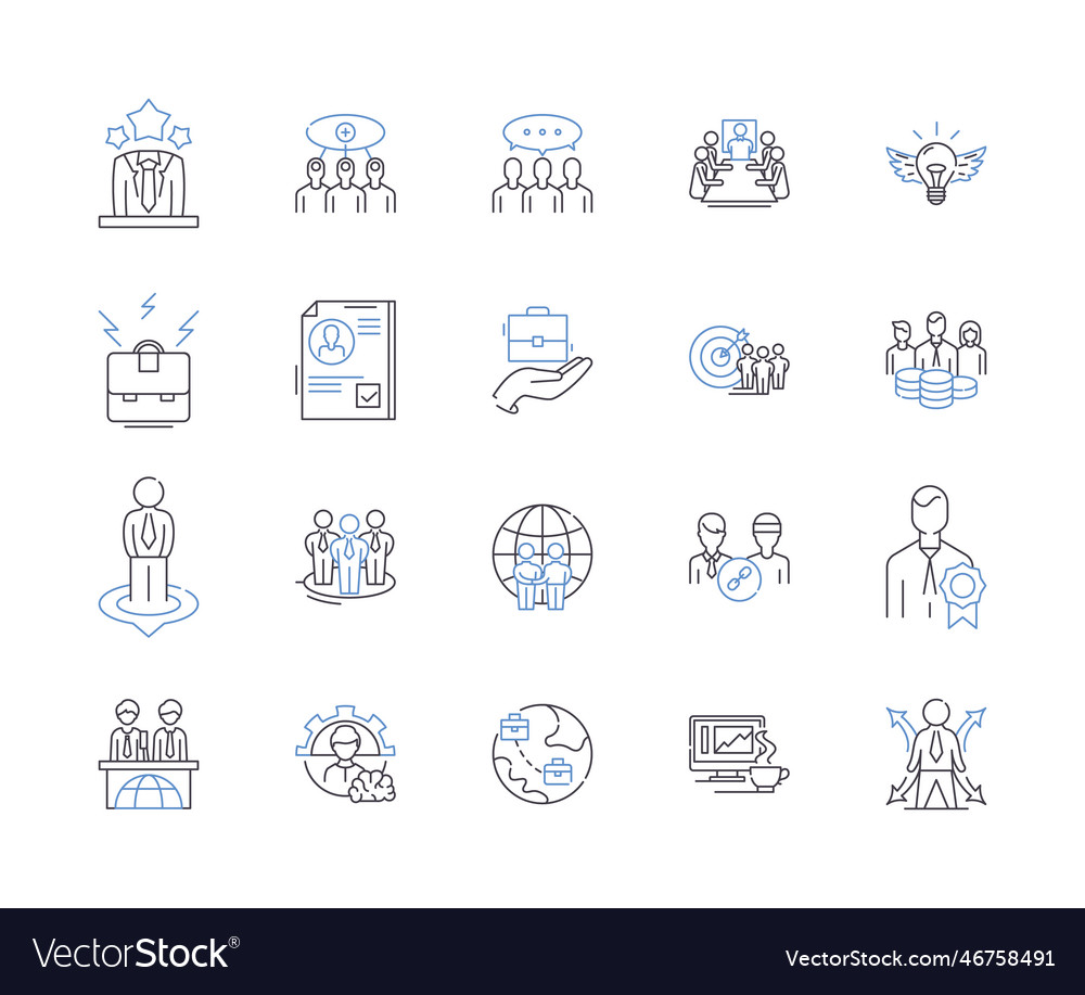 Business and administration outline icons