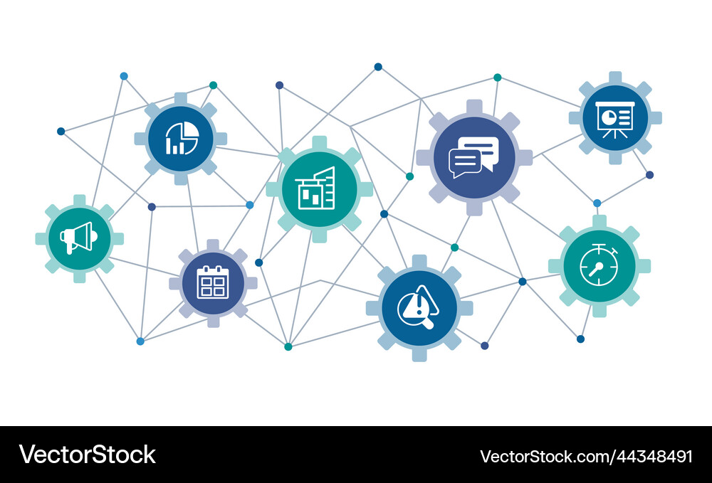 Business process management concept design Vector Image