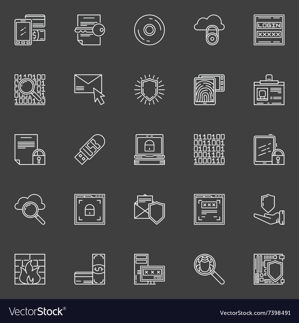 Computer or internet security icons