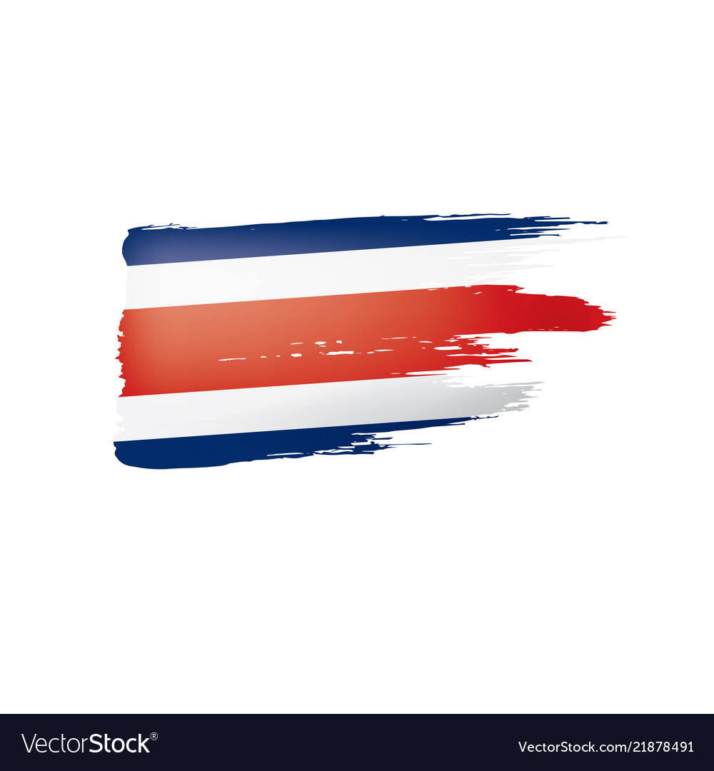 Costa rica flag on a white