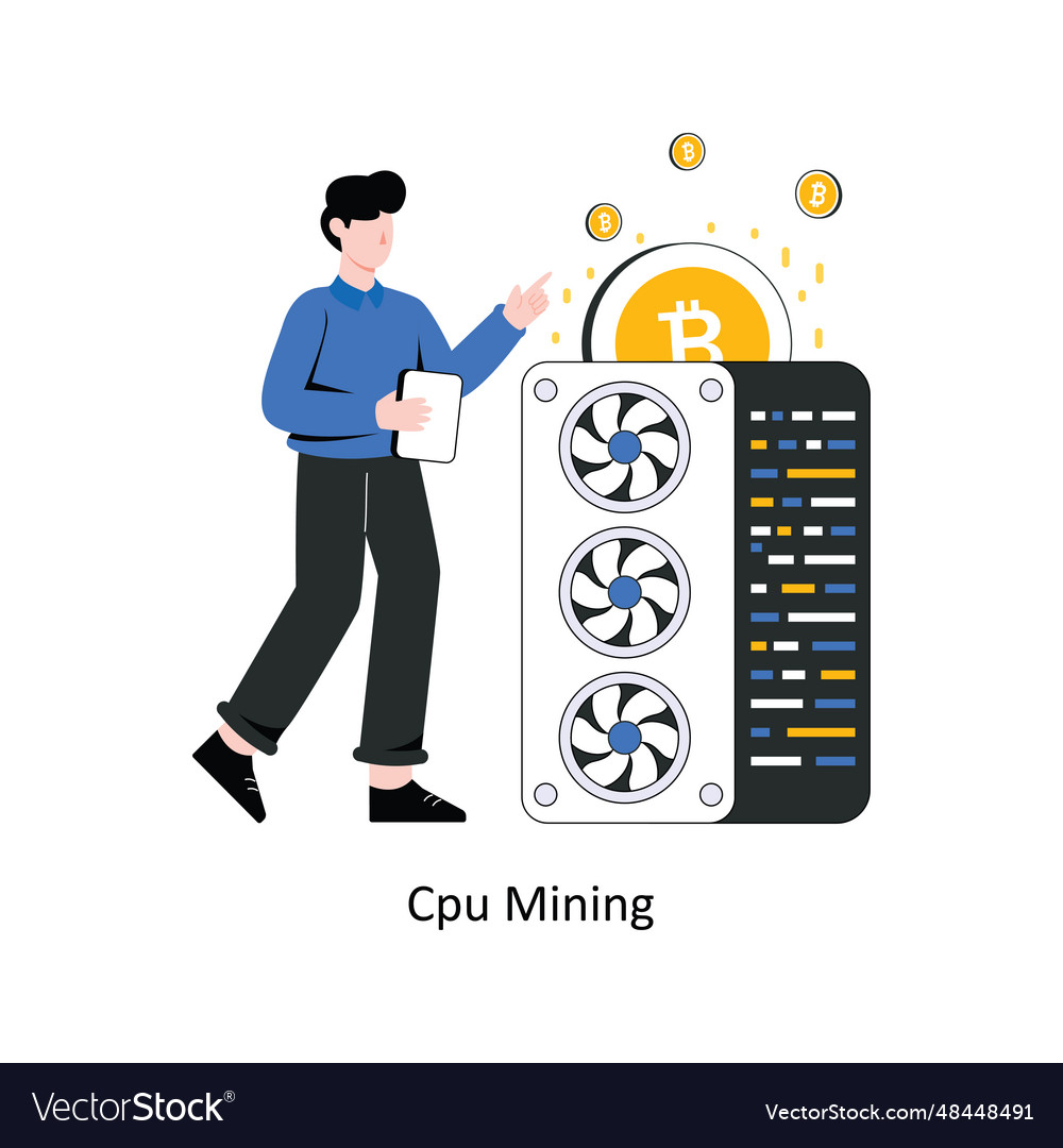 Cpu mining flat style design