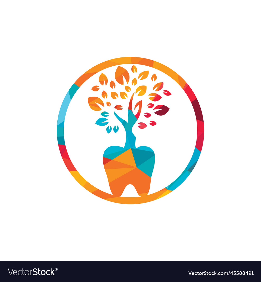 Dental tree logo design template