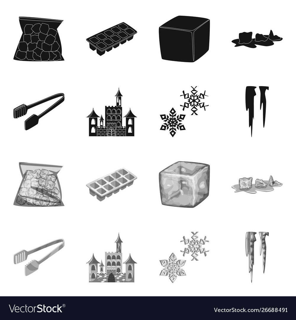 Design texture and frozen symbol set vector image Design texture and frozen symbol set