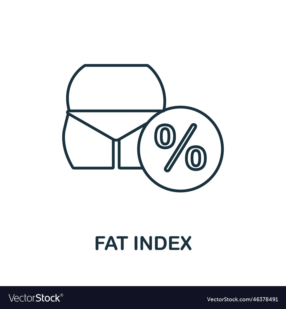 Fat index line icon monochrome simple vector image Fat index line icon monochrome simple