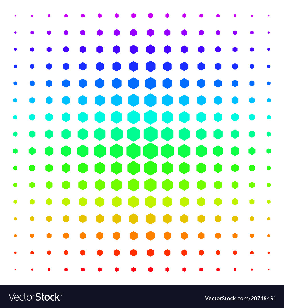 Filled hexagon shape halftone spectrum grid
