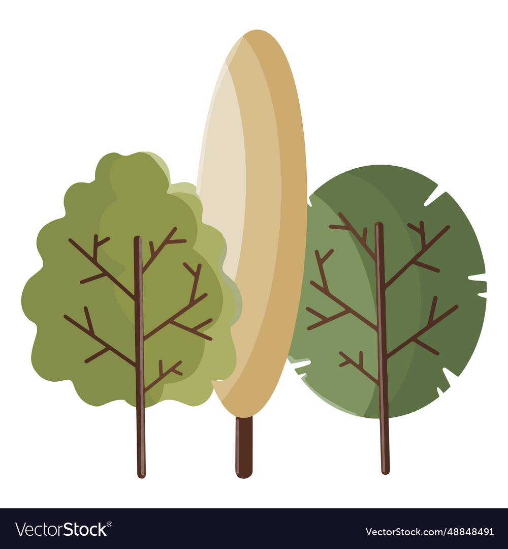 Flat colorful tree design