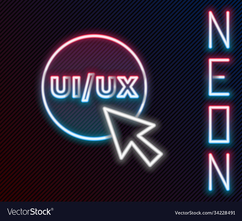 Glowing neon line ui or ux design icon isolated