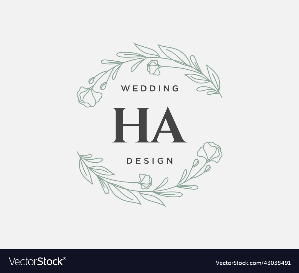 Ha initials letter wedding monogram logos Vector Image