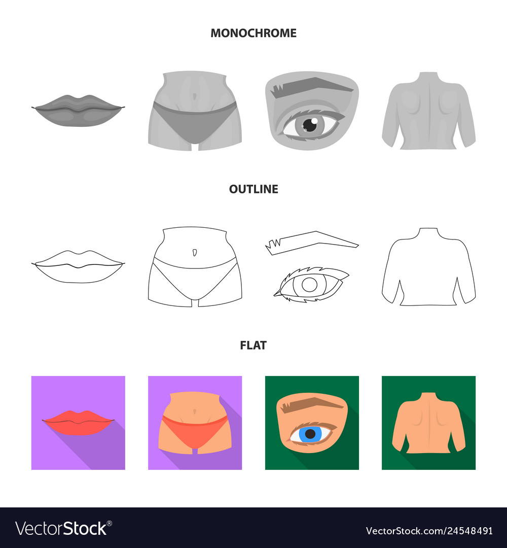 Isolated object of body and part sign collection