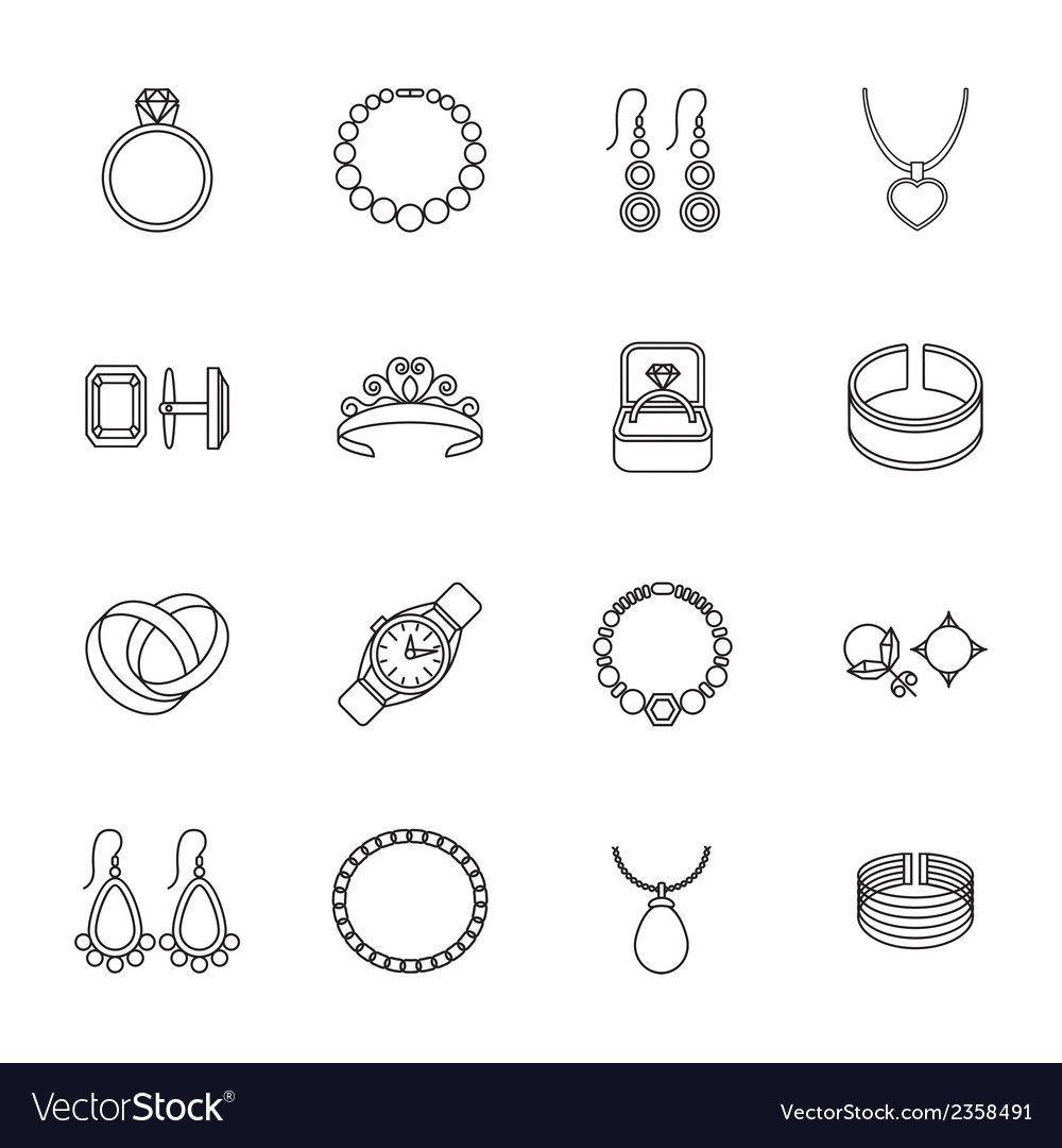 Jewelry icon outline Royalty Free Vector Image