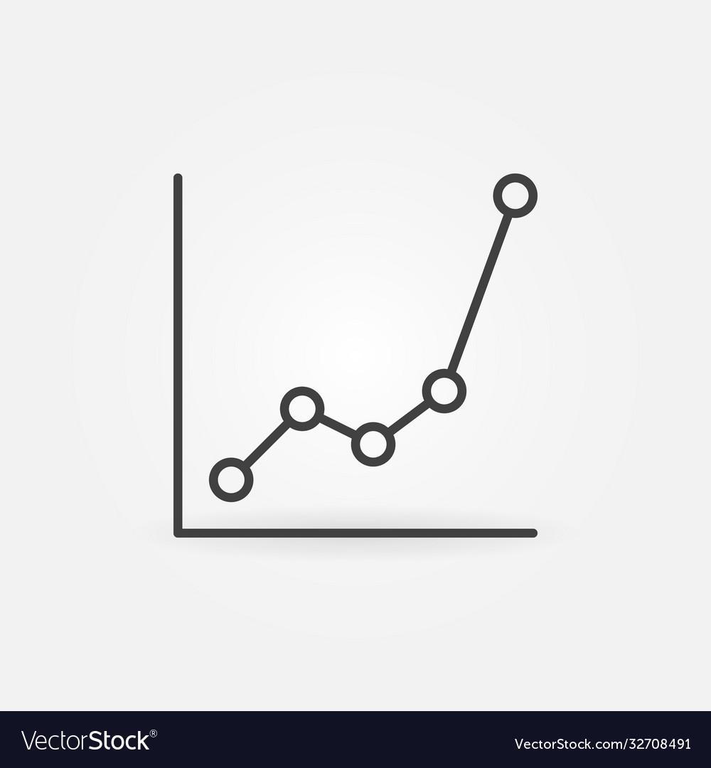 Line chart or graph concept icon in outline vector image Line chart or graph concept icon in outline