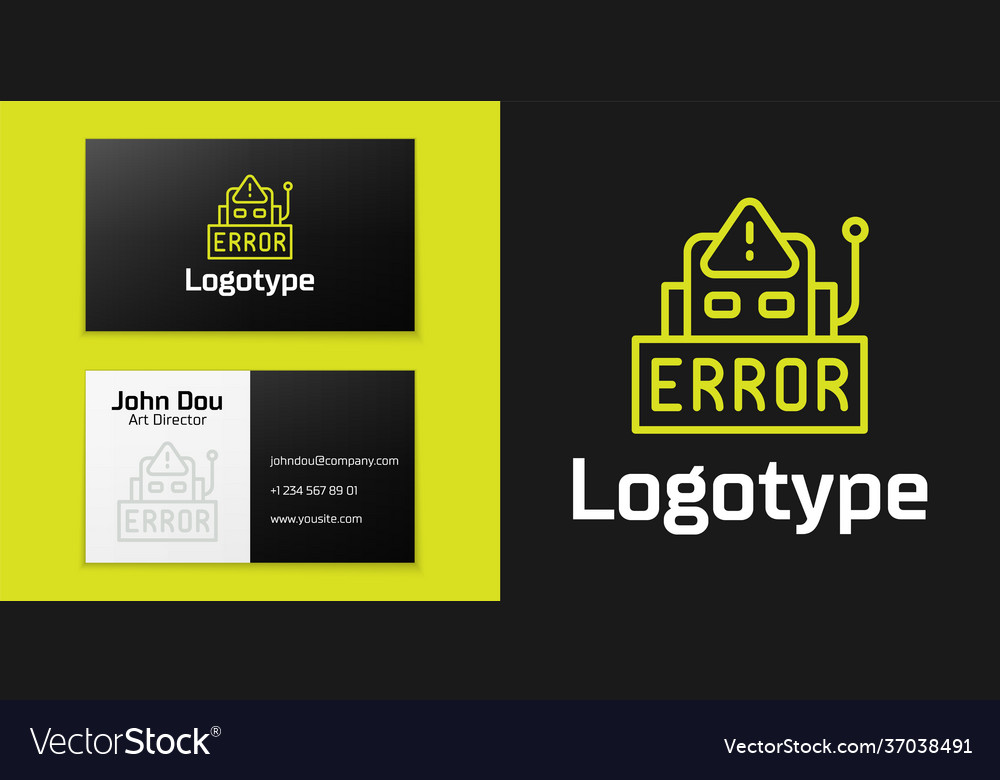Logotype line error in operation program vector image Logotype line error in operation program