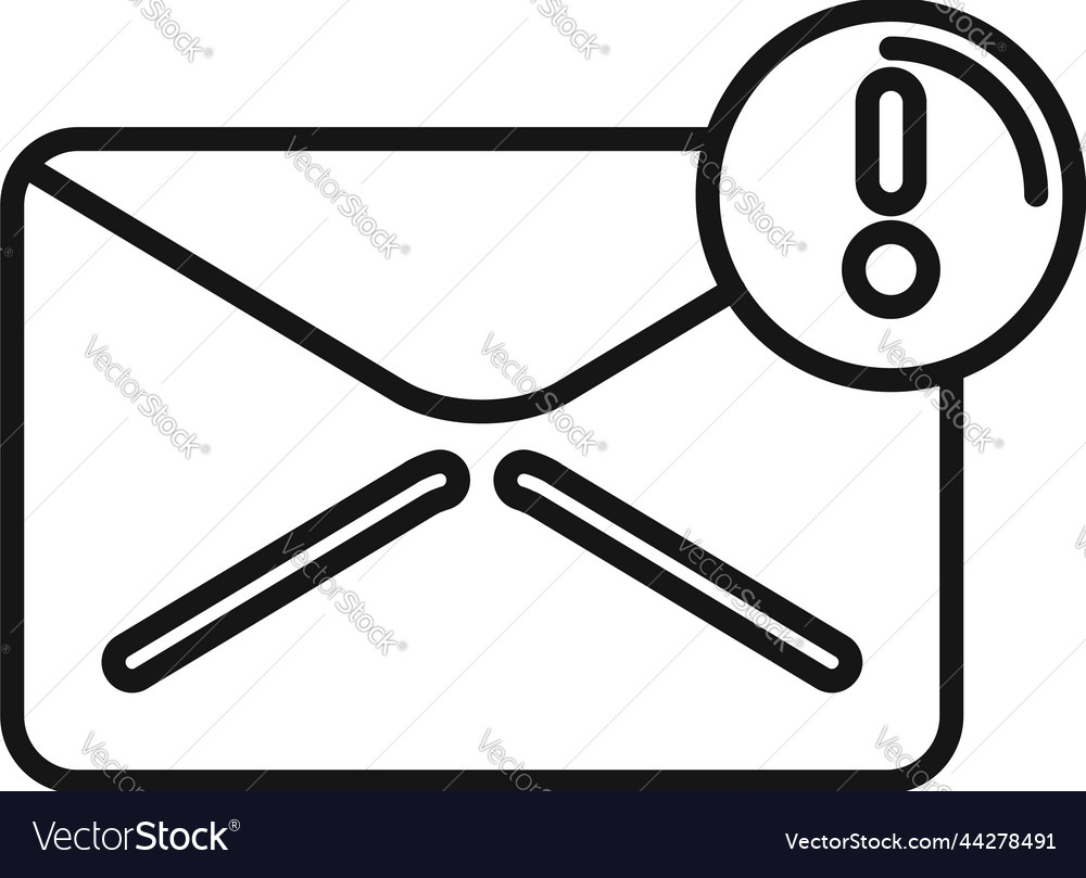 Mail alert icon outline call contact Royalty Free Vector