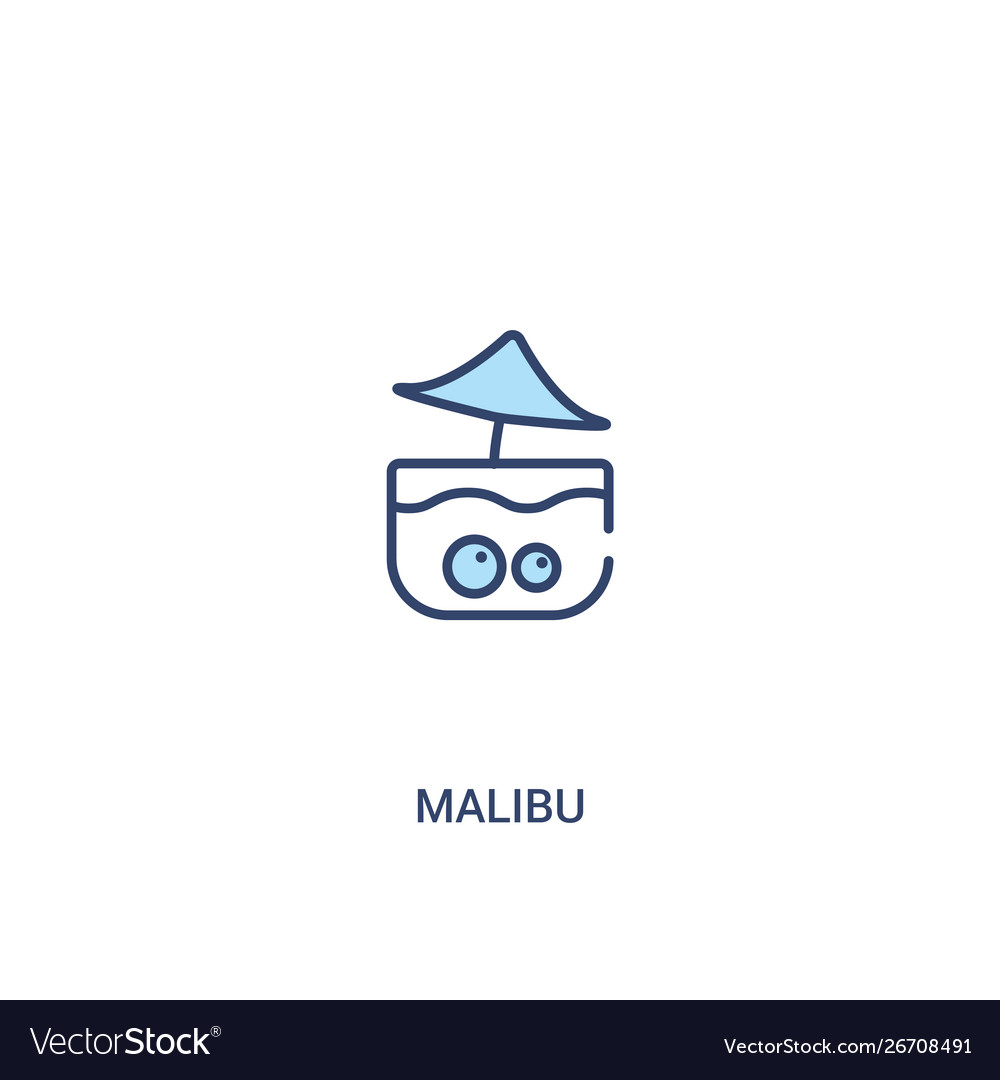 Malibu concept 2 colored icon simple line element vector image Malibu concept 2 colored icon simple line element