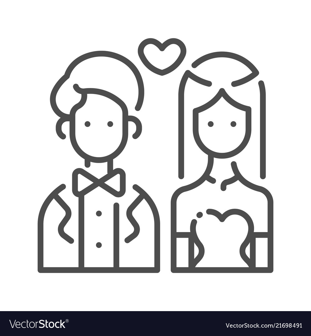 Outline Bride And Groom Royalty Free Vector Image Outline Bride And Groom Vector Image