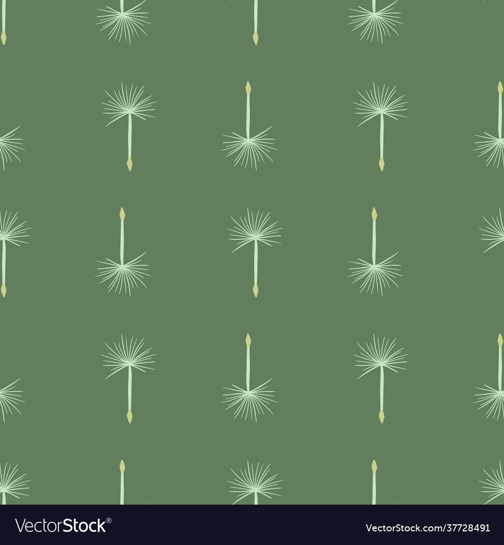 Seamless doodle pattern with simple dandelion vector image Seamless doodle pattern with simple dandelion