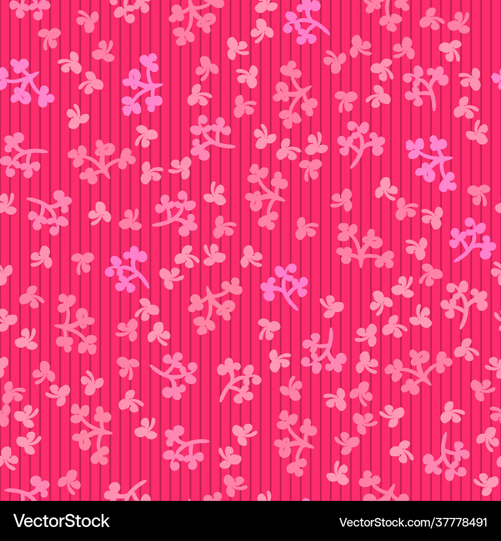 Seamless hand drawn floral pattern vibrant pink Vector Image