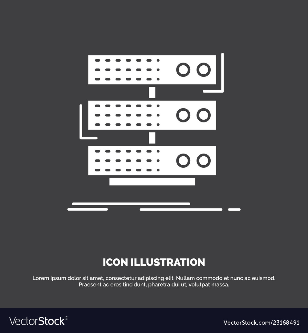 Server storage rack database data icon glyph vector image Server storage rack database data icon glyph