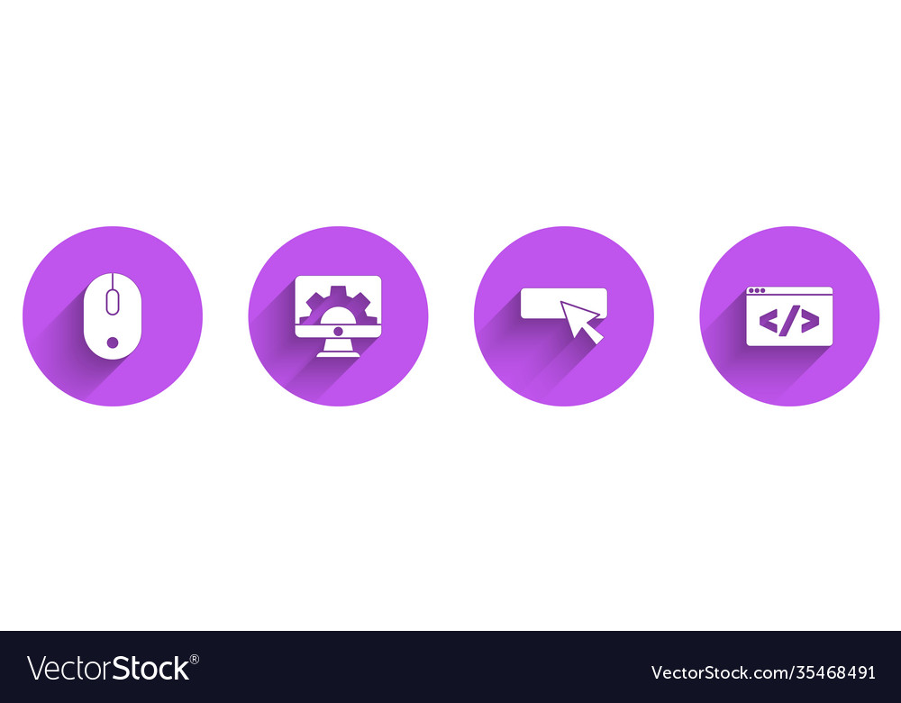 Set computer mouse web development ui or ux vector image Set computer mouse web development ui or ux