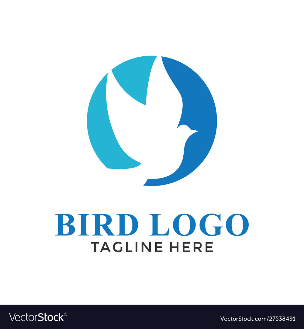 Simple bird logo design vector image Simple bird logo design
