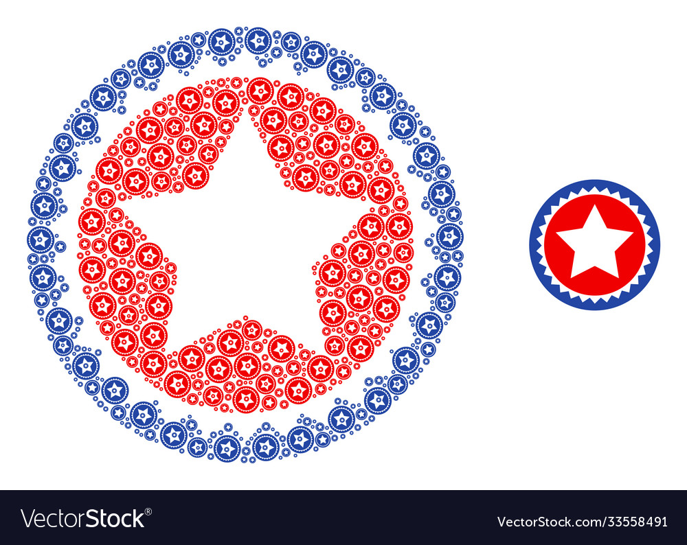 Star seal stamp recursion mosaic self icons vector image Star seal stamp recursion mosaic self icons