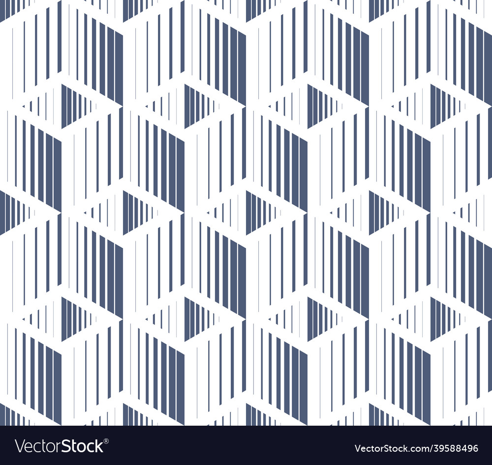 3d cubes seamless pattern background lined