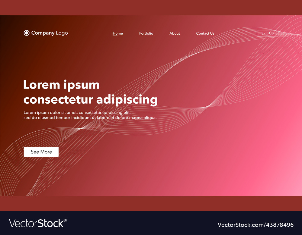 Abstract background website landing page template vector image Abstract background website landing page template