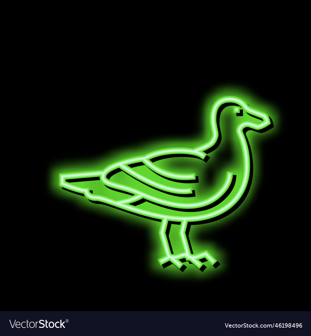 Bird ocean neon glow icon