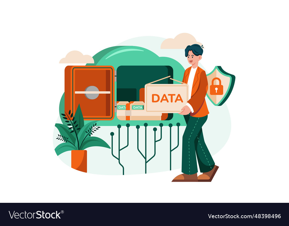 Cloud data center concept on white background Vector Image