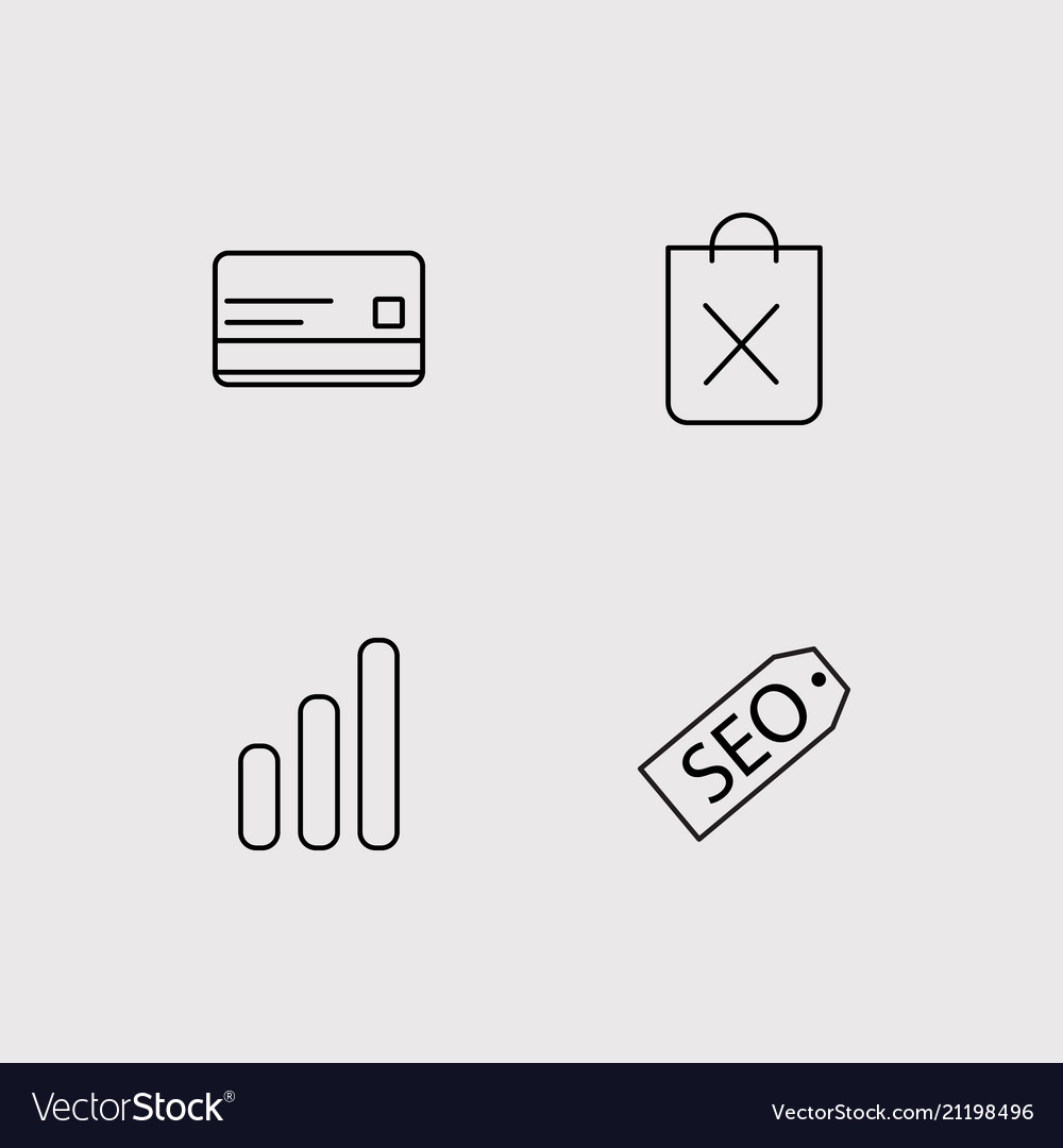 Commerce simple linear icons set outlined