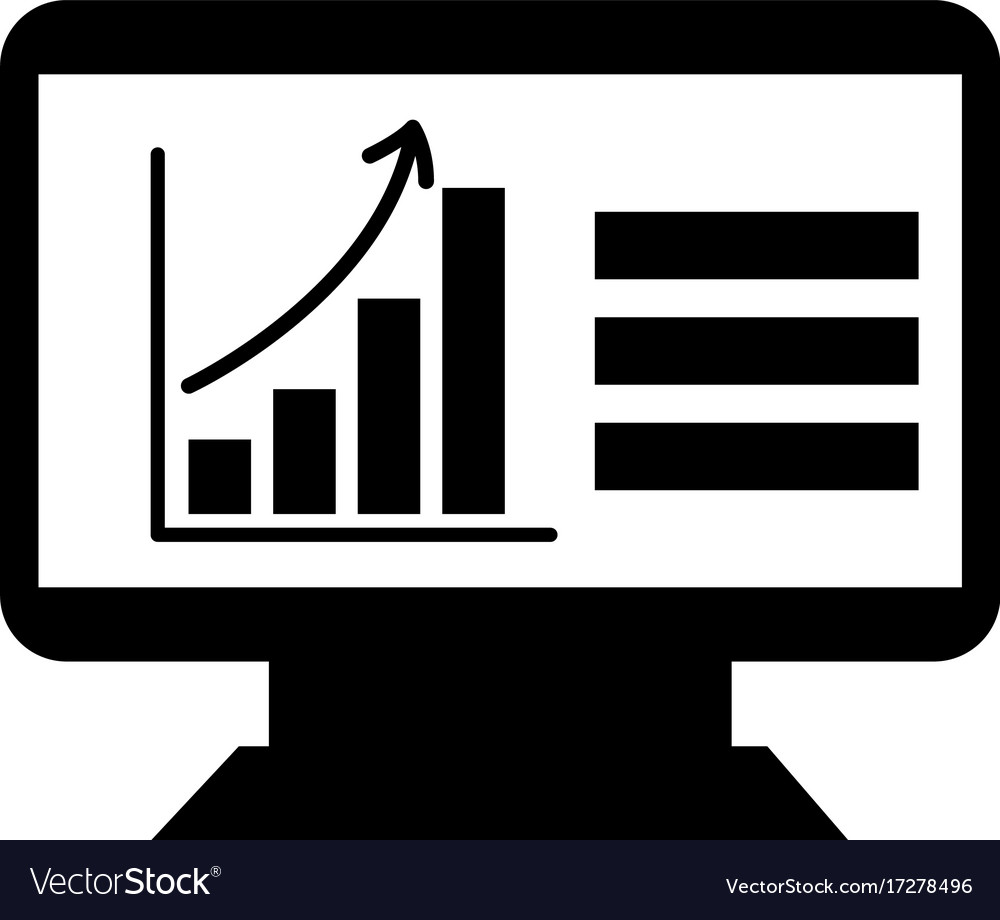 Computer technology with financial graph chart