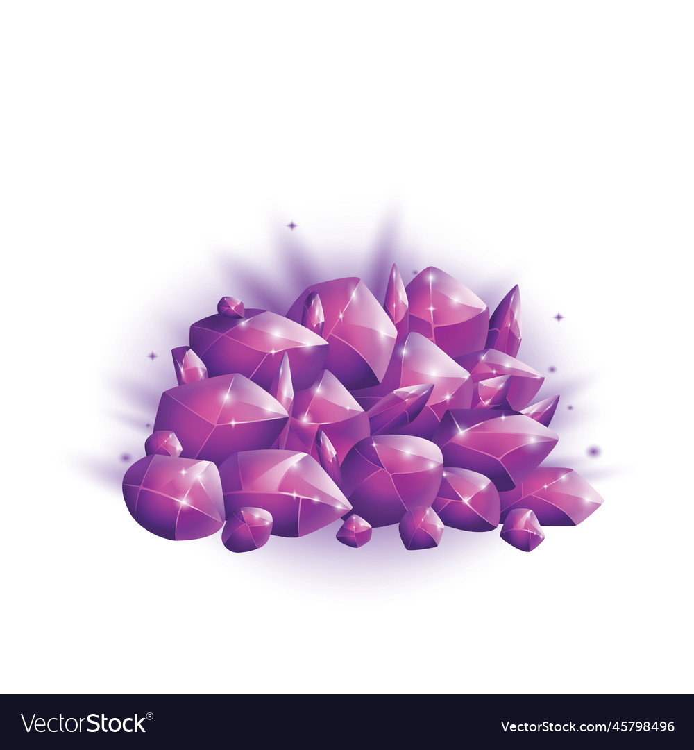 Crystals and natural minerals cartoon magic Vector Image