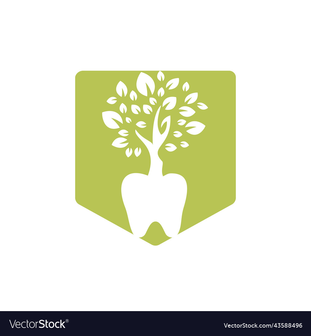 Dental tree logo design template