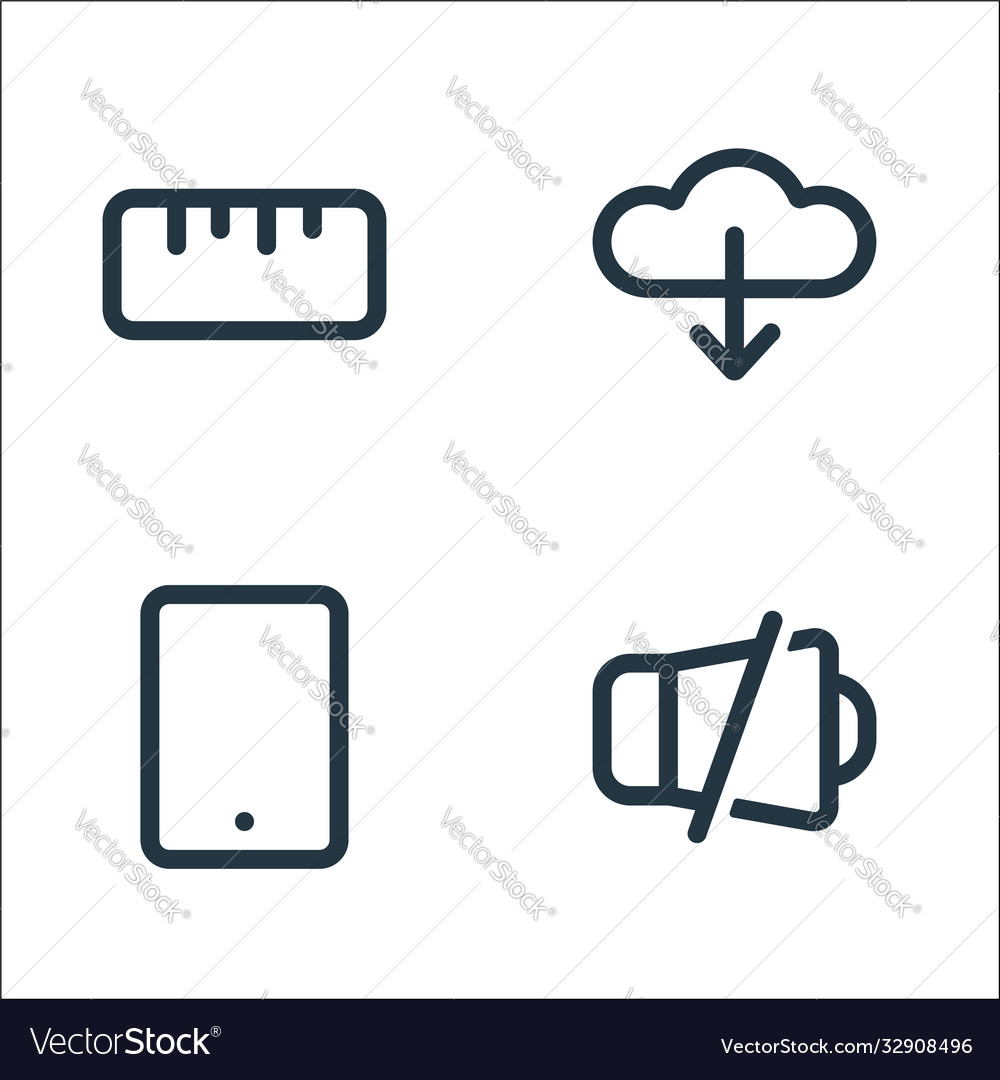 Device line icons linear set quality Vector Image Device line icons linear set quality