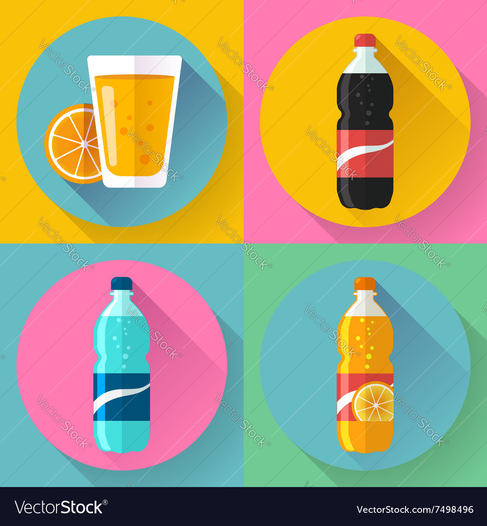 Flat drink icons for web and applications