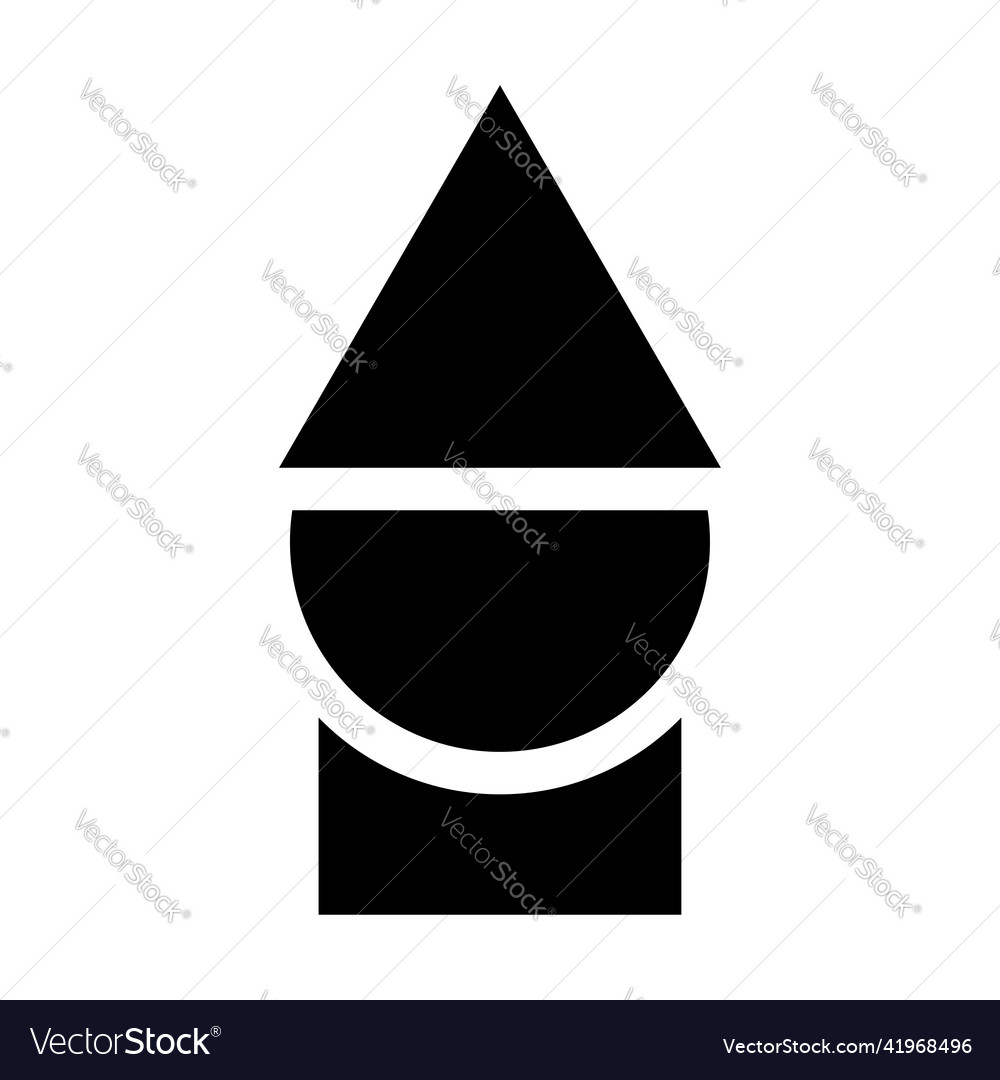 Geometric icon logo shape with overlapping circle vector image Geometric icon logo shape with overlapping circle