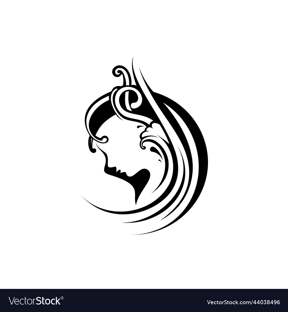 Hair face woman logo silhouette